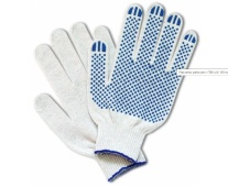 Перчатки х/б ПВХ белые (4/10)